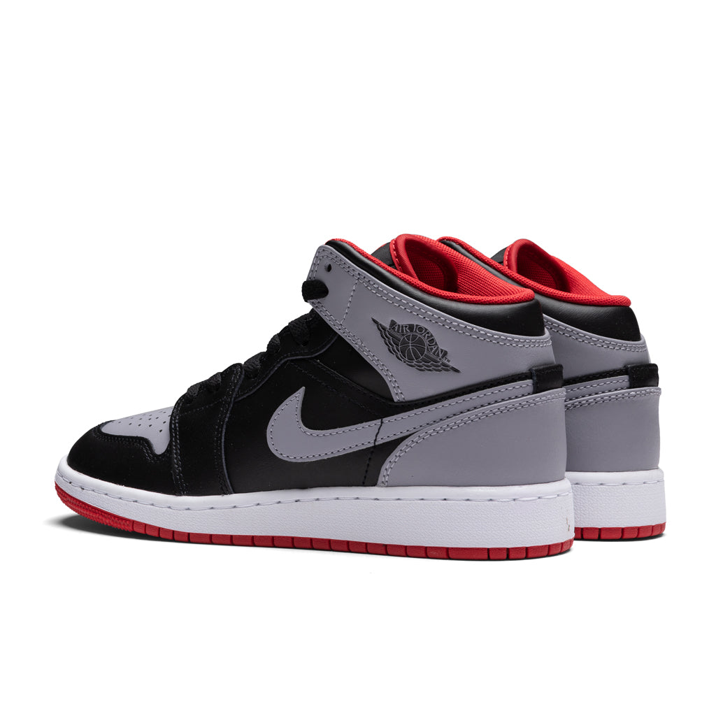 Air Jordan 1 Mid (GS) - Black/Cement Grey/Fire Red