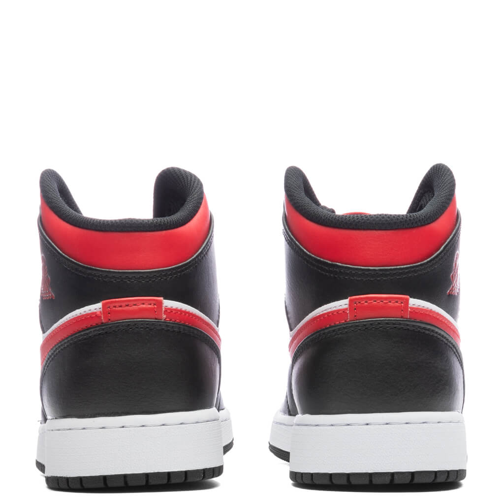 Air Jordan 1 Mid (GS) - Black/Fire Red/White