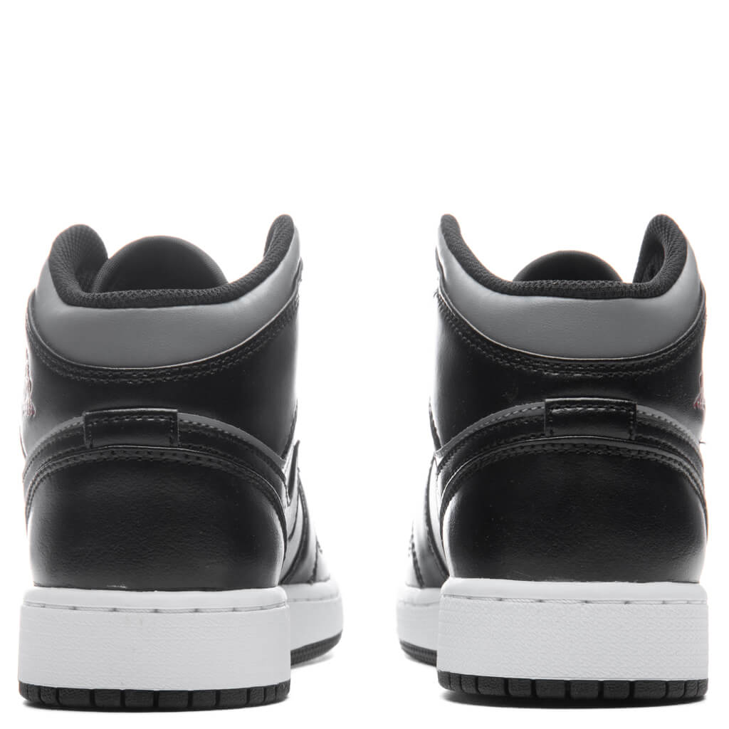 Air Jordan 1 Mid (GS) - Black/Gym Red/Particle Grey