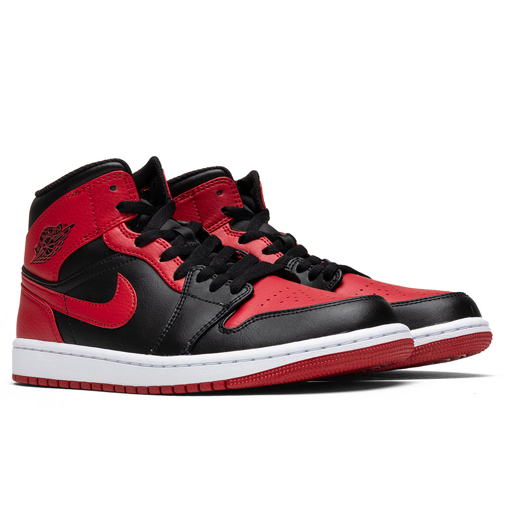 Air Jordan 1 Mid (GS) - Black/Gym Red/White