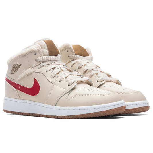 Air Jordan 1 Mid (GS) - Pearl White/Racer Blue/DK Driftwood