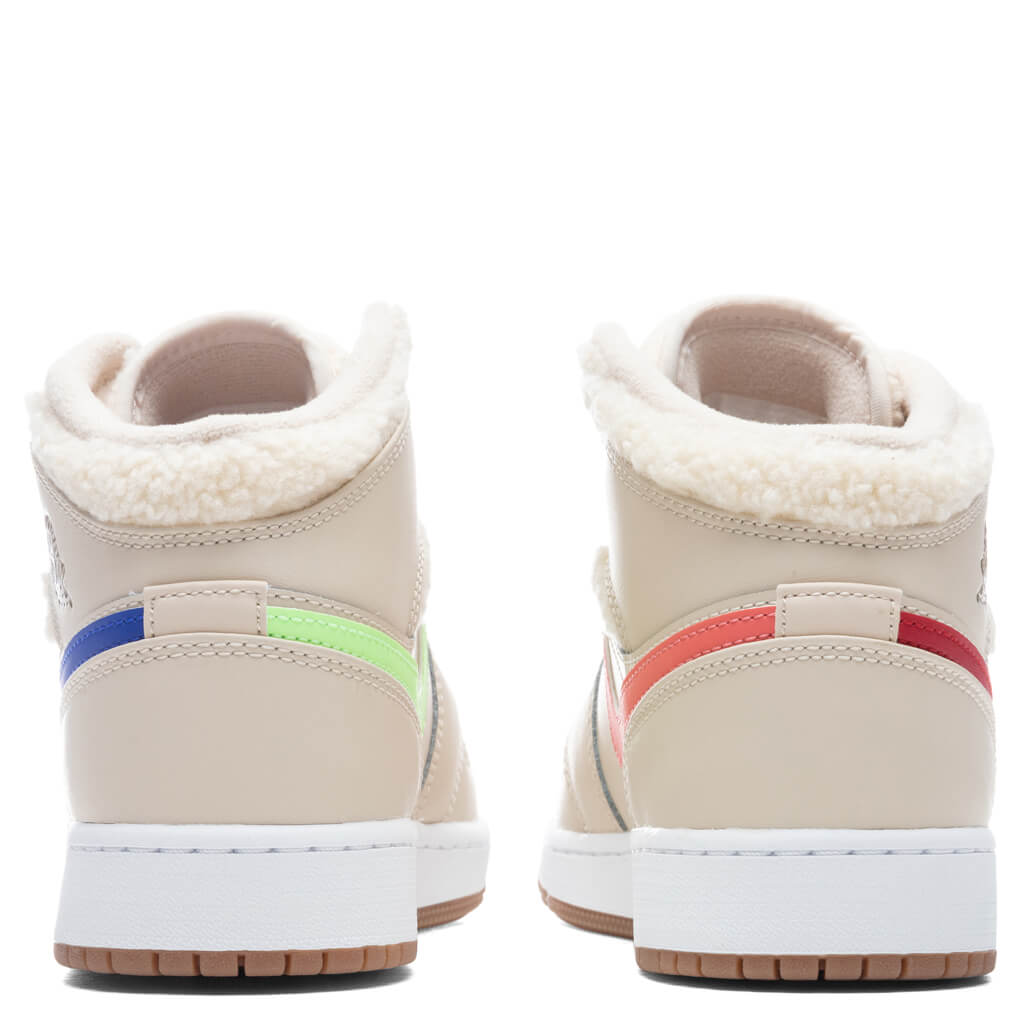Air Jordan 1 Mid (GS) - Pearl White/Racer Blue/DK Driftwood