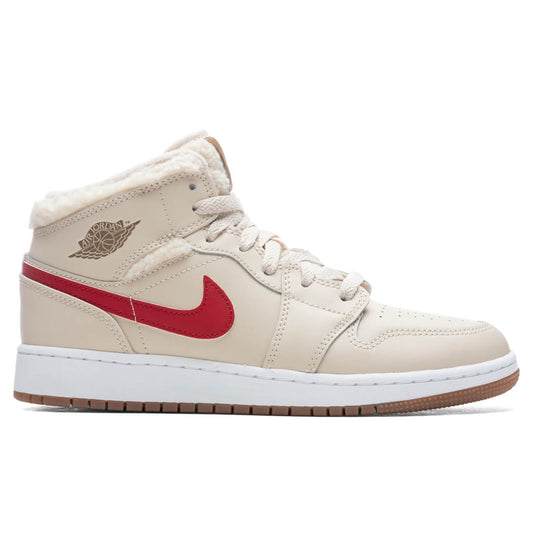 Air Jordan 1 Mid (GS) - Pearl White/Racer Blue/DK Driftwood
