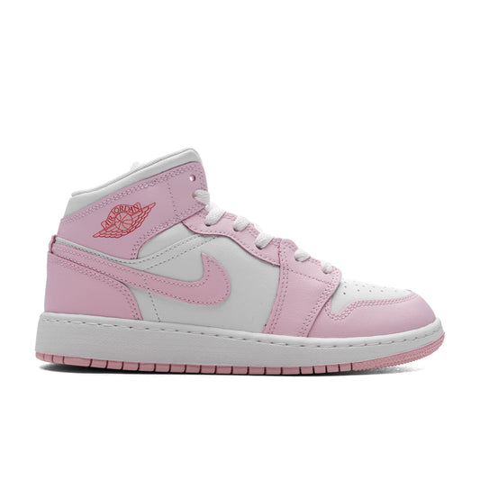 Air Jordan 1 Mid (GS) - Pink Foam/White/Fire Red
