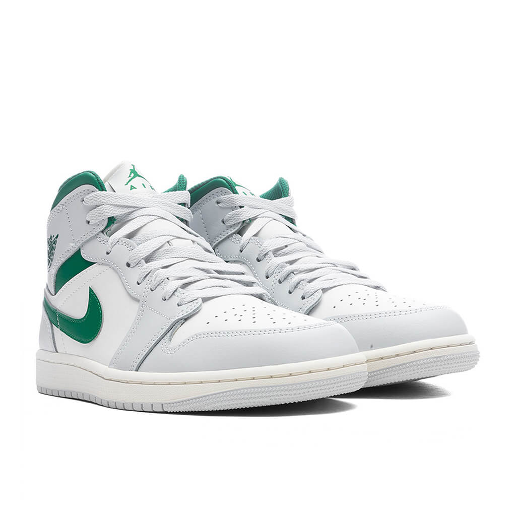Air Jordan 1 Mid (GS) - Summit White/Pine Green/Pure Platinum