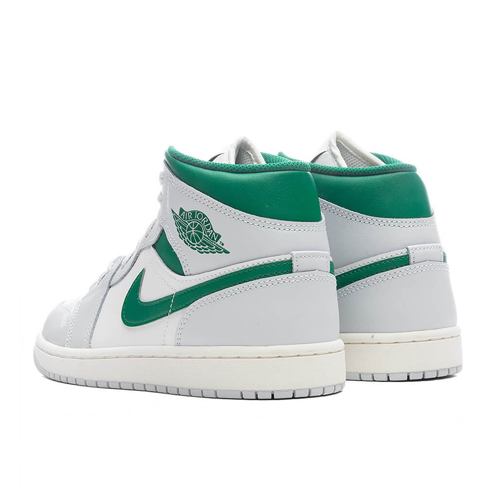 Air Jordan 1 Mid (GS) - Summit White/Pine Green/Pure Platinum