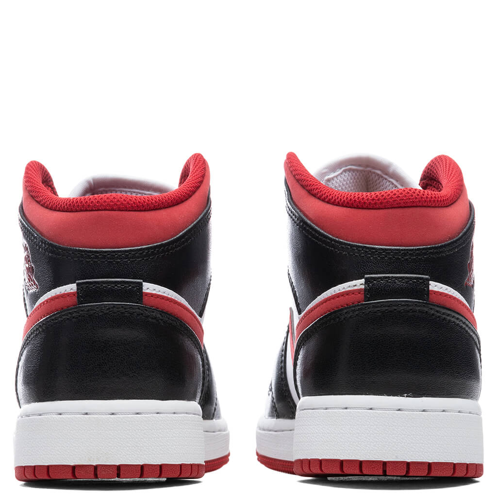 Air Jordan 1 Mid (GS) - White/Gym Red/Black