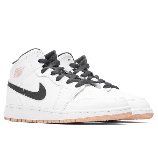 Air Jordan 1 Mid (GS) - White/Anthracite