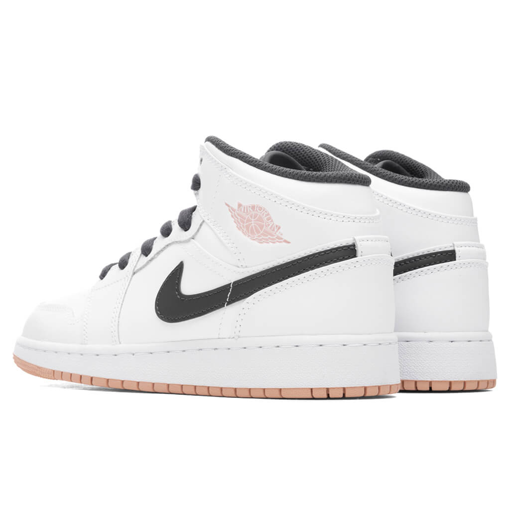 Air Jordan 1 Mid (GS) - White/Anthracite