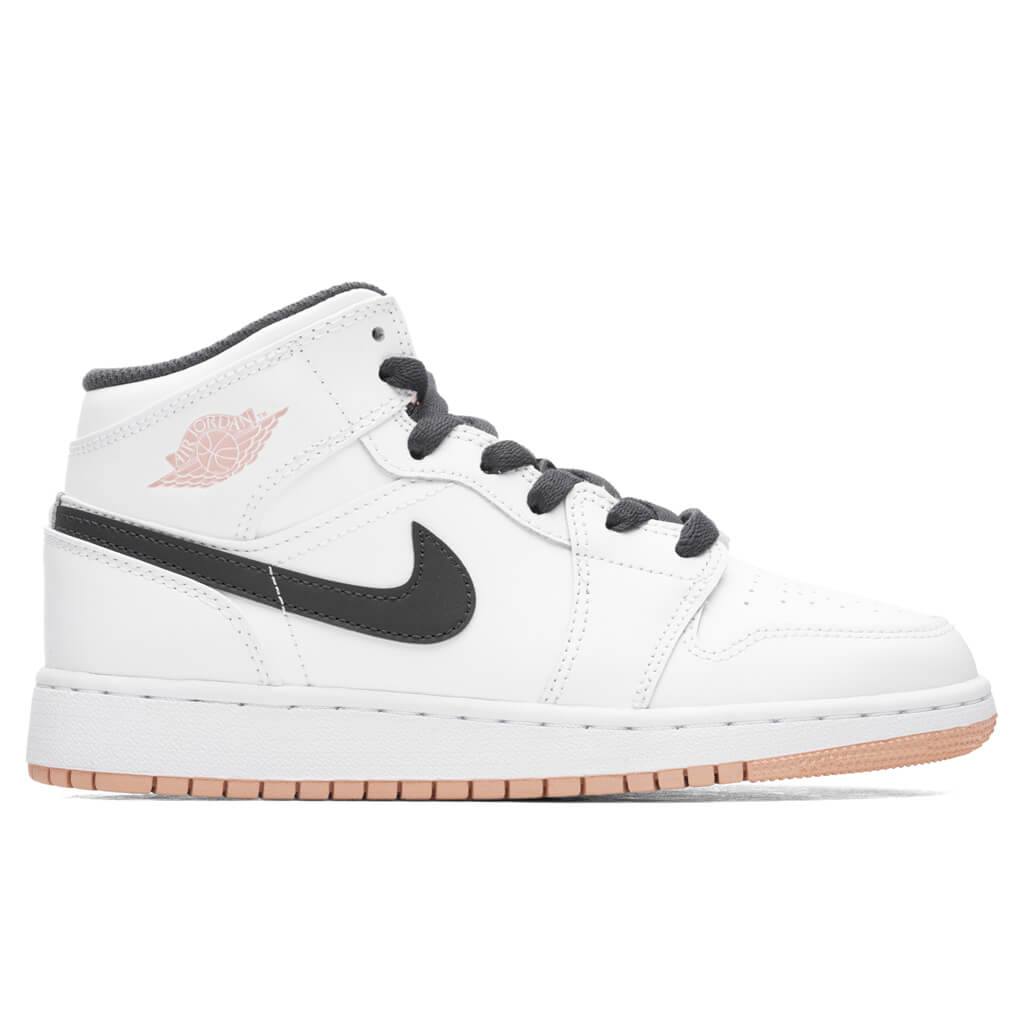 Air Jordan 1 Mid (GS) - White/Anthracite