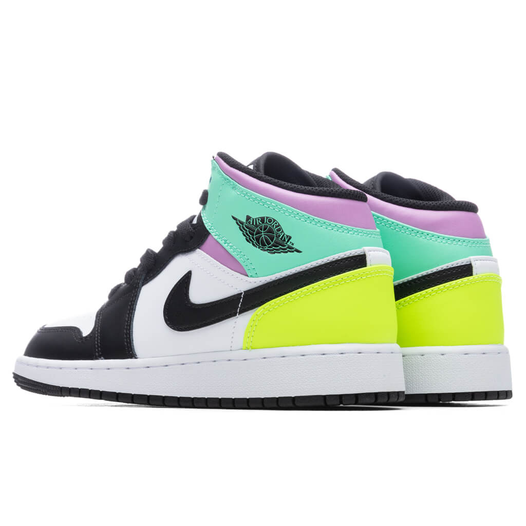 Air Jordan 1 Mid (GS) - White/Volt