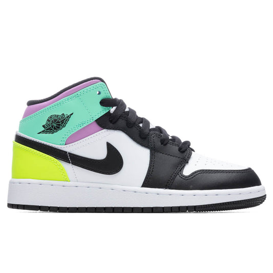 Air Jordan 1 Mid (GS) - White/Volt
