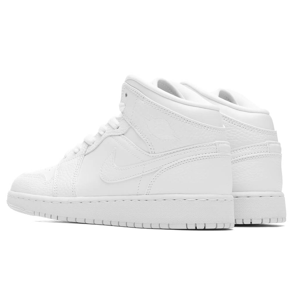 Air Jordan 1 Mid (GS) - White/White
