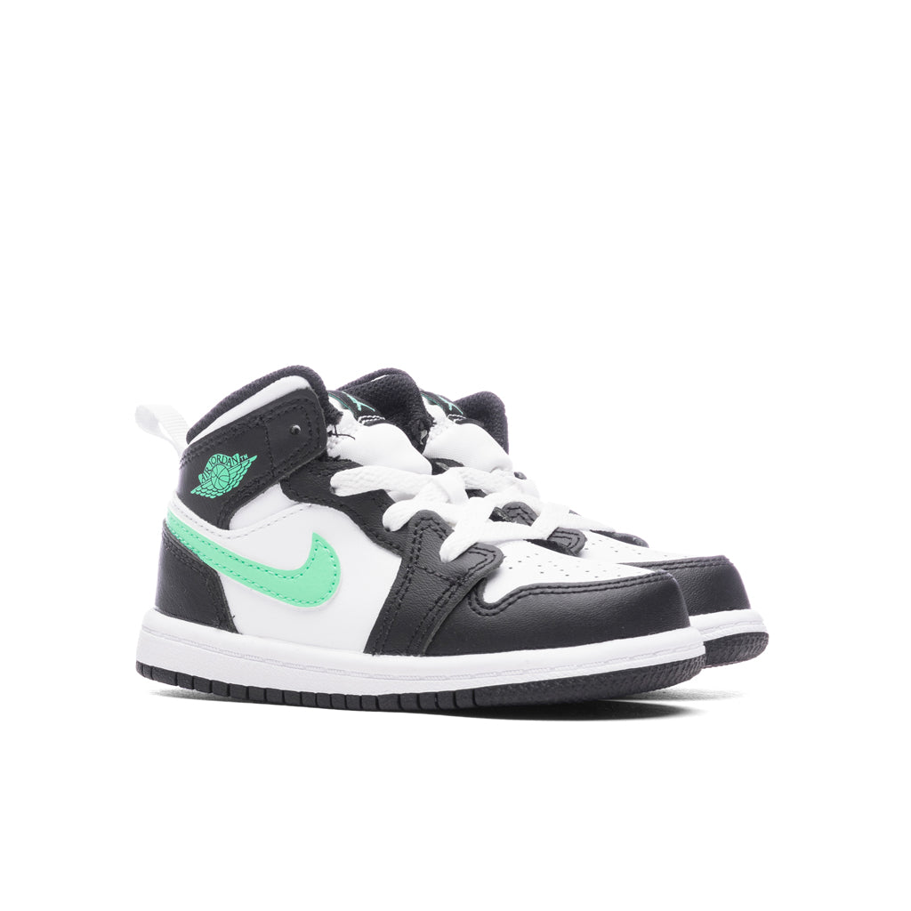 Air Jordan 1 Mid (TD) - White/Green Glow/Black