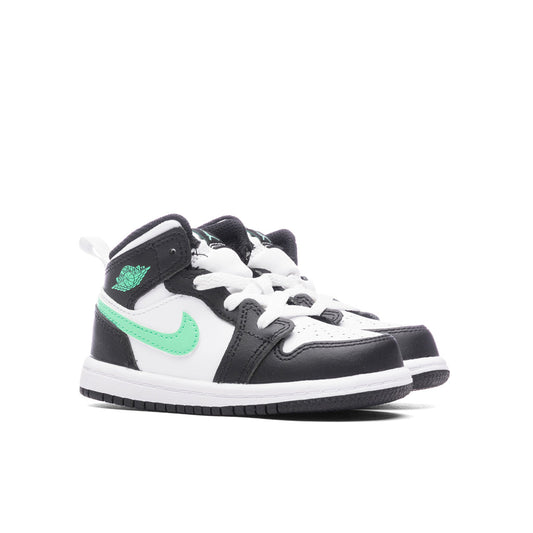 Air Jordan 1 Mid (TD) - White/Green Glow/Black