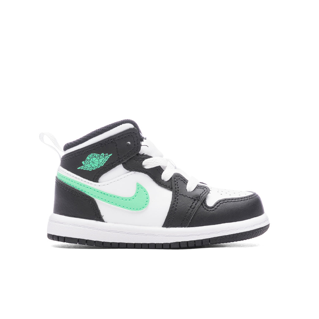 Air Jordan 1 Mid (TD) - White/Green Glow/Black