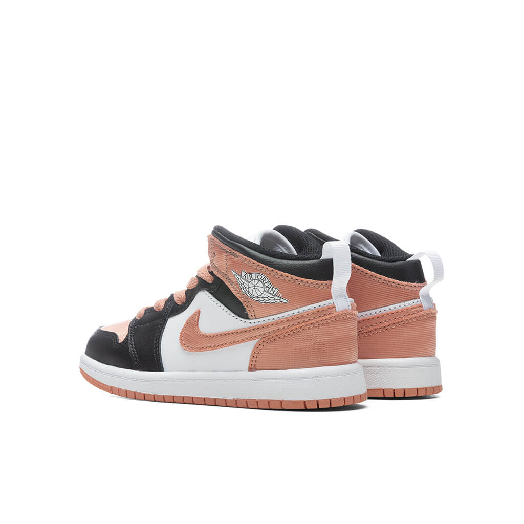 Air Jordan 1 Mid (TD) - White/Light Madder Root/Black