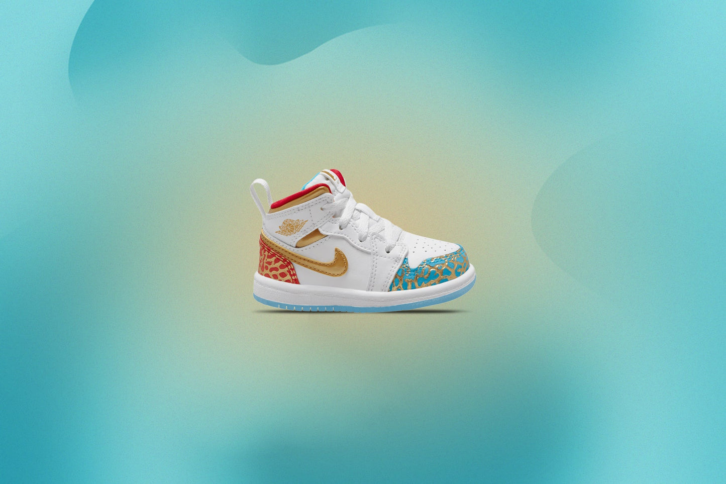 Air Jordan 1 Mid (TD) - White/Metallic Gold/University Red