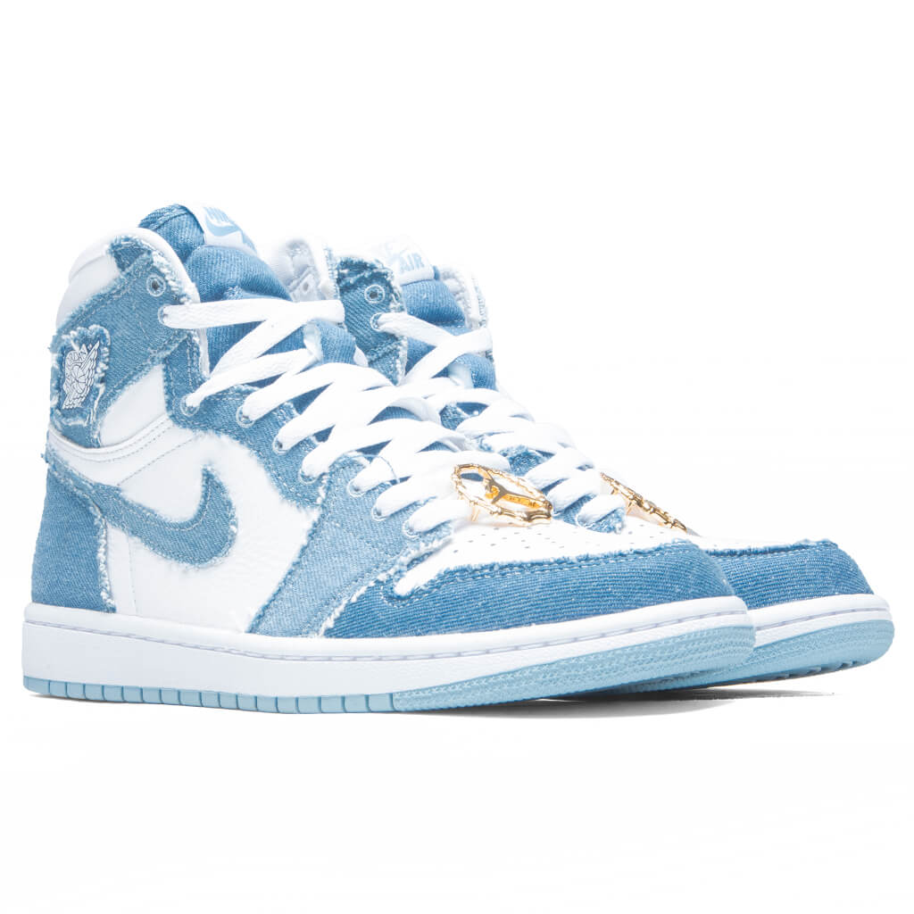 Women's Air Jordan 1 Retro Hi OG - White/Boarder Blue/Metallic Gold