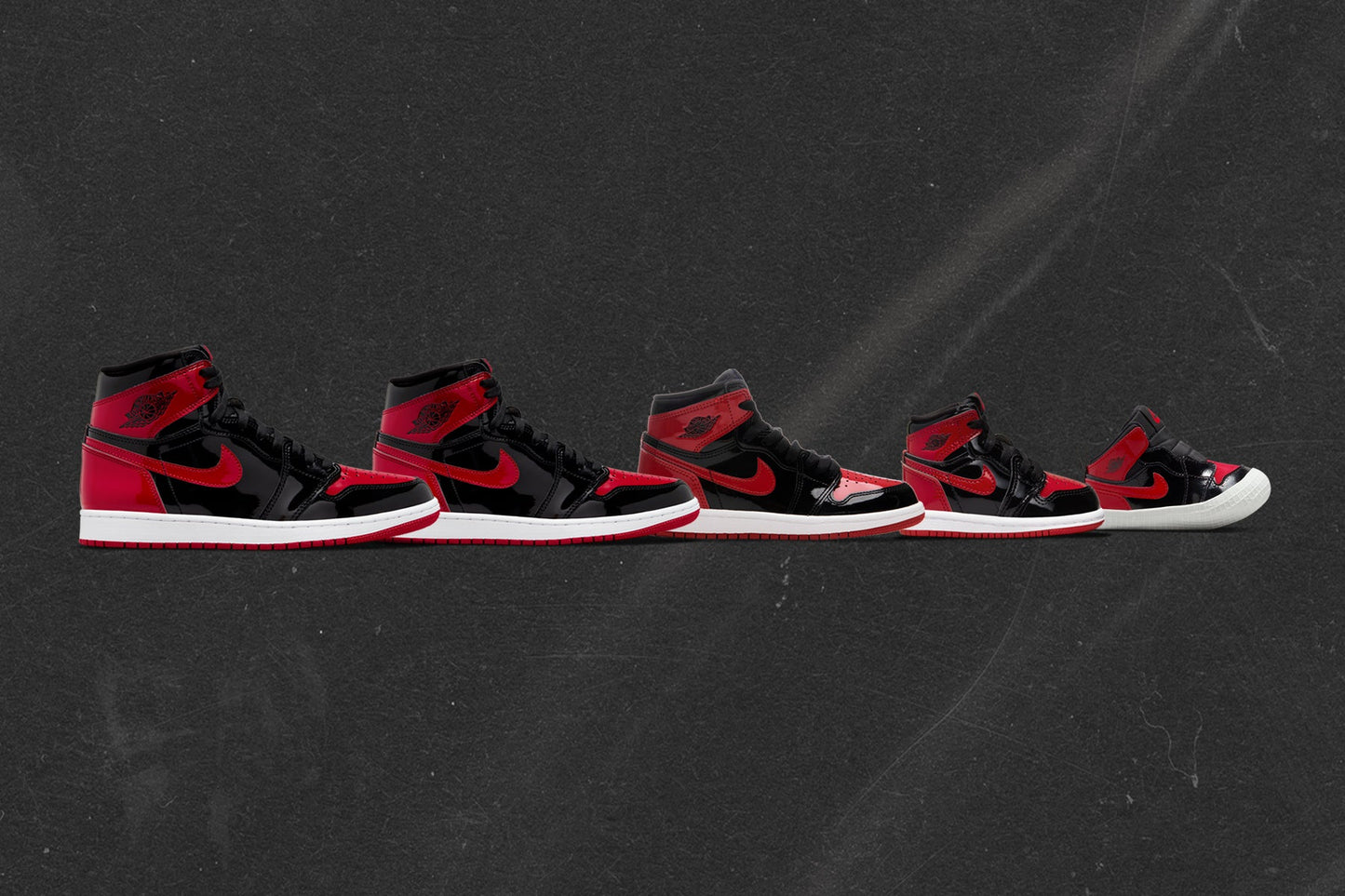 Air Jordan 1 Infant 'Patent Bred' - Black/Varsity Red