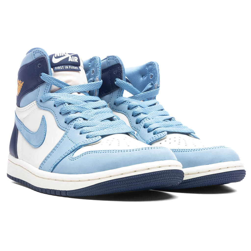 Women's Air Jordan 1 Retro High OG 'First in Flight' - University Blue/University Gold/Sail