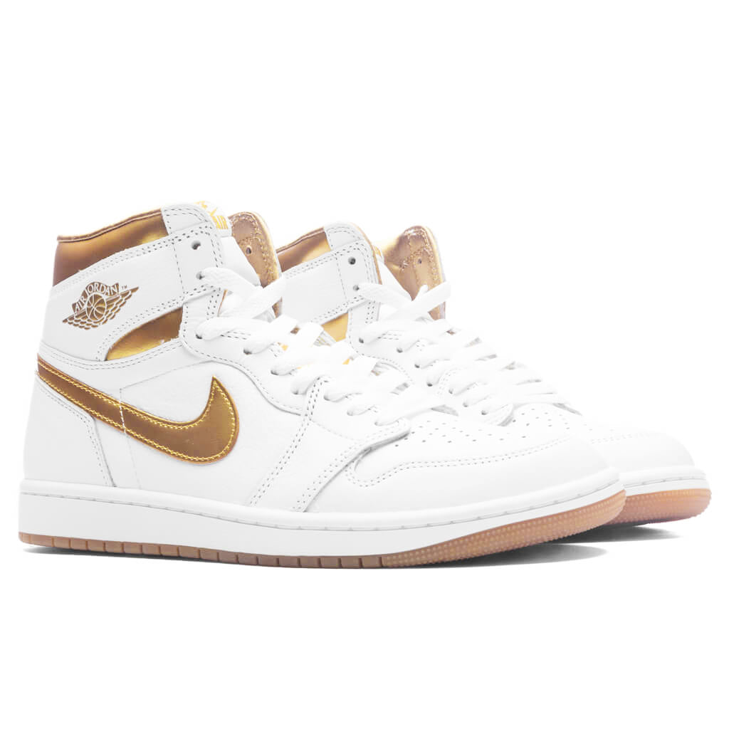 Women's Air Jordan 1 Retro High OG - White/Metallic Gold/Gum Light Brown