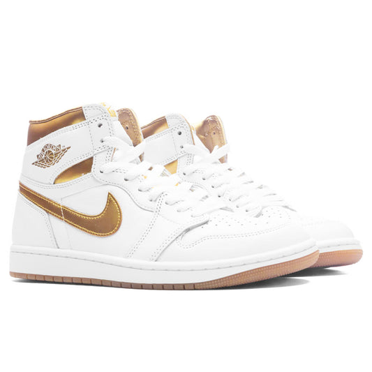 Women's Air Jordan 1 Retro High OG - White/Metallic Gold/Gum Light Brown