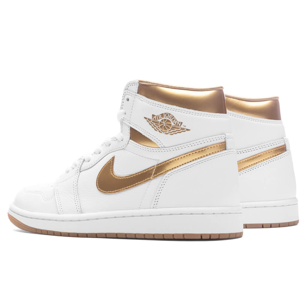 Women's Air Jordan 1 Retro High OG - White/Metallic Gold/Gum Light Brown