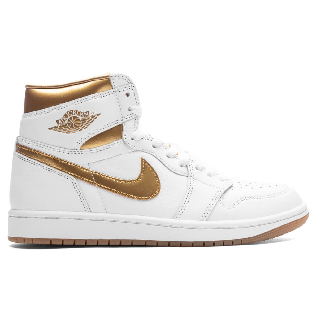 Women's Air Jordan 1 Retro High OG - White/Metallic Gold/Gum Light Brown