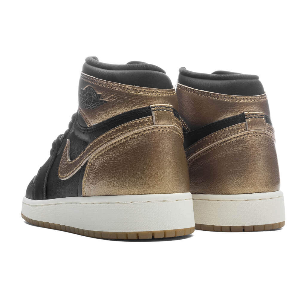 Air Jordan 1 Retro High OG (GS) 'Black and Gold' - Black/Metallic Gold/Sail