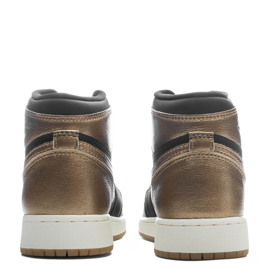 Air Jordan 1 Retro High OG (GS) 'Black and Gold' - Black/Metallic Gold/Sail