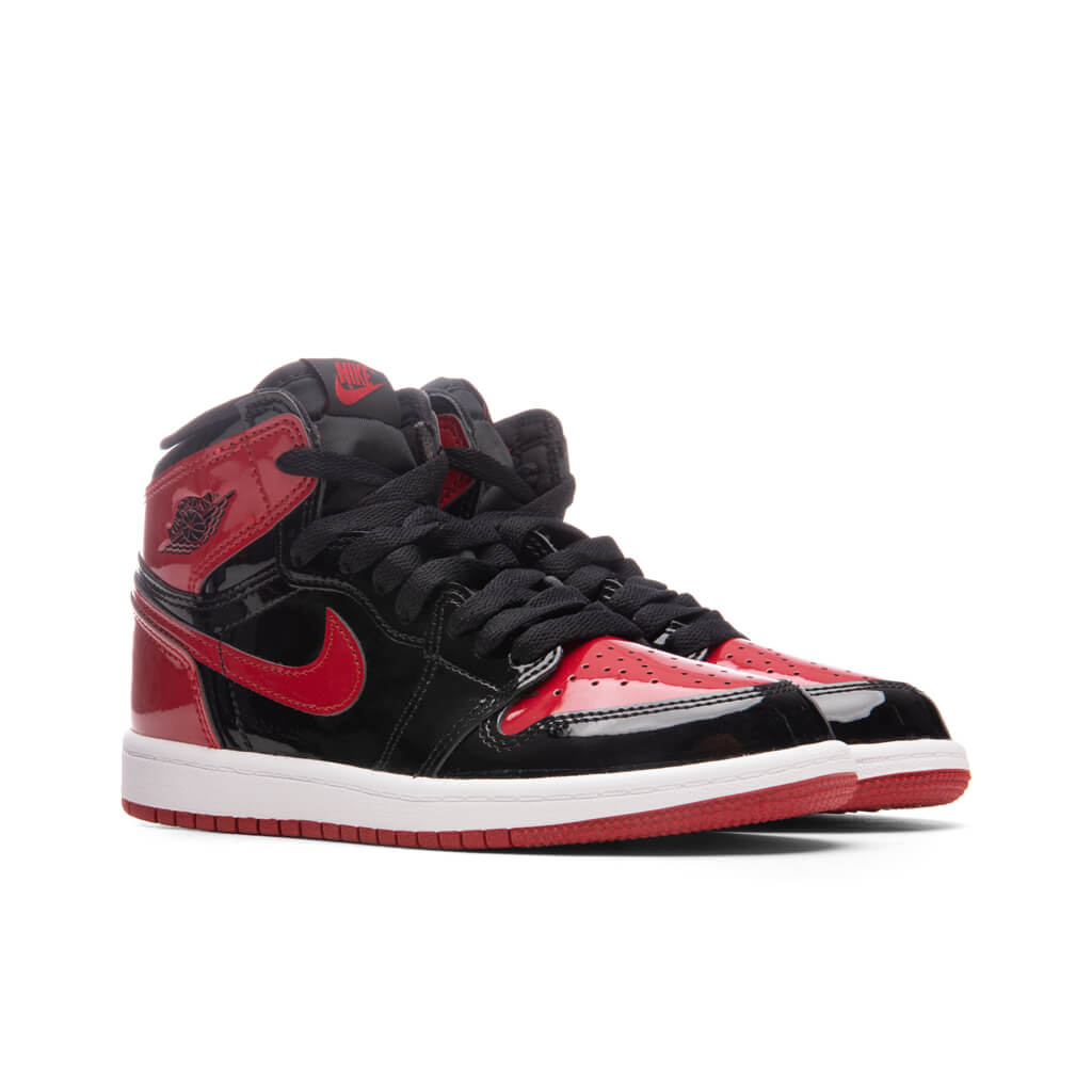 Air Jordan 1 Retro High OG (PS) 'Patent Bred' - Black/Varsity Red/White