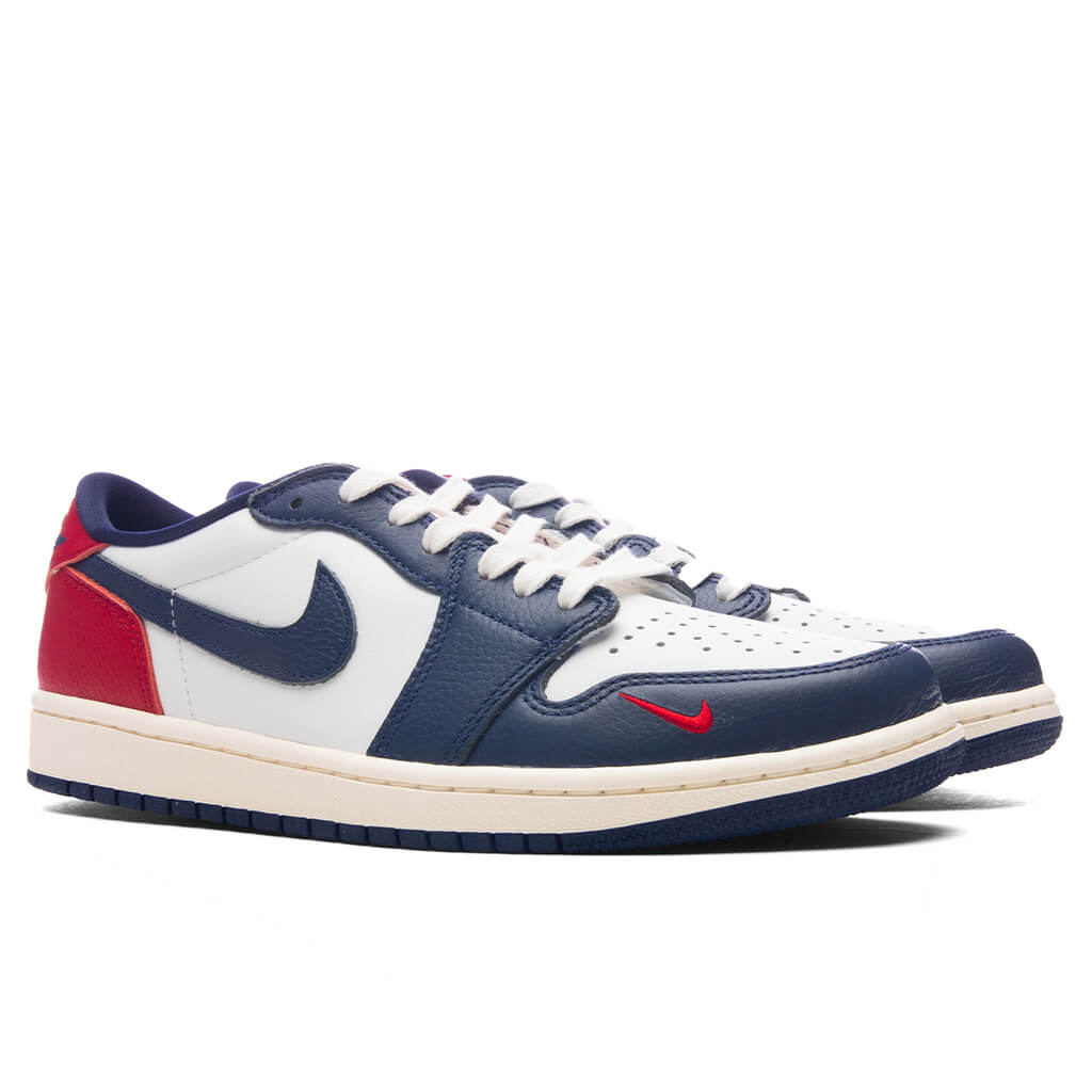 Air Jordan 1 Retro Low OG 'Howard University' - Summit White/Gym Red/Midnight Navy