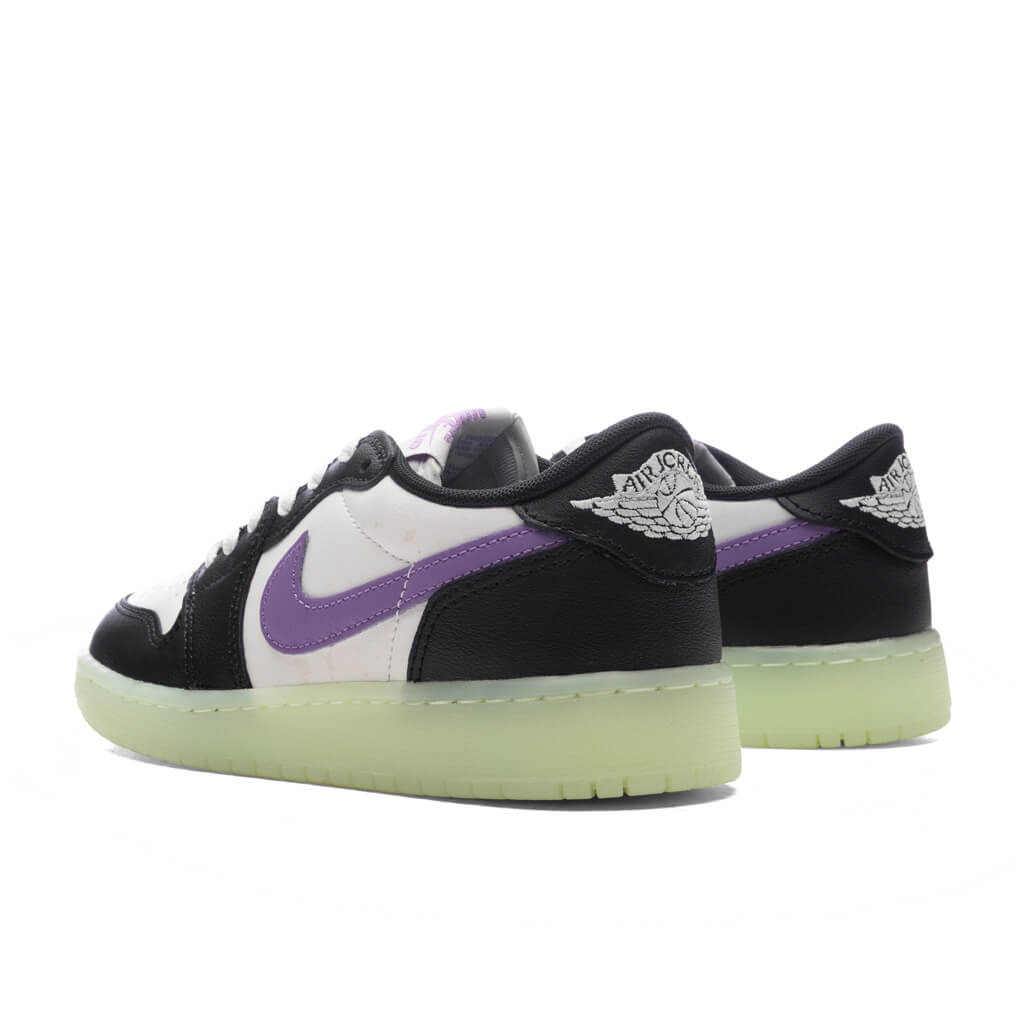 Air Jordan 1 Retro Low OG (GS) - Black/Black Raspberry/Volt Tint