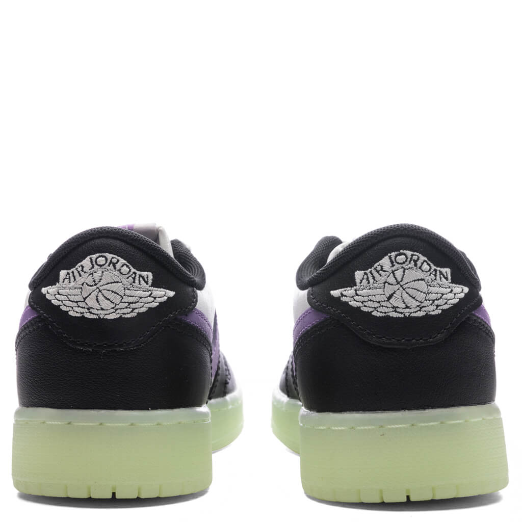 Air Jordan 1 Retro Low OG (GS) - Black/Black Raspberry/Volt Tint