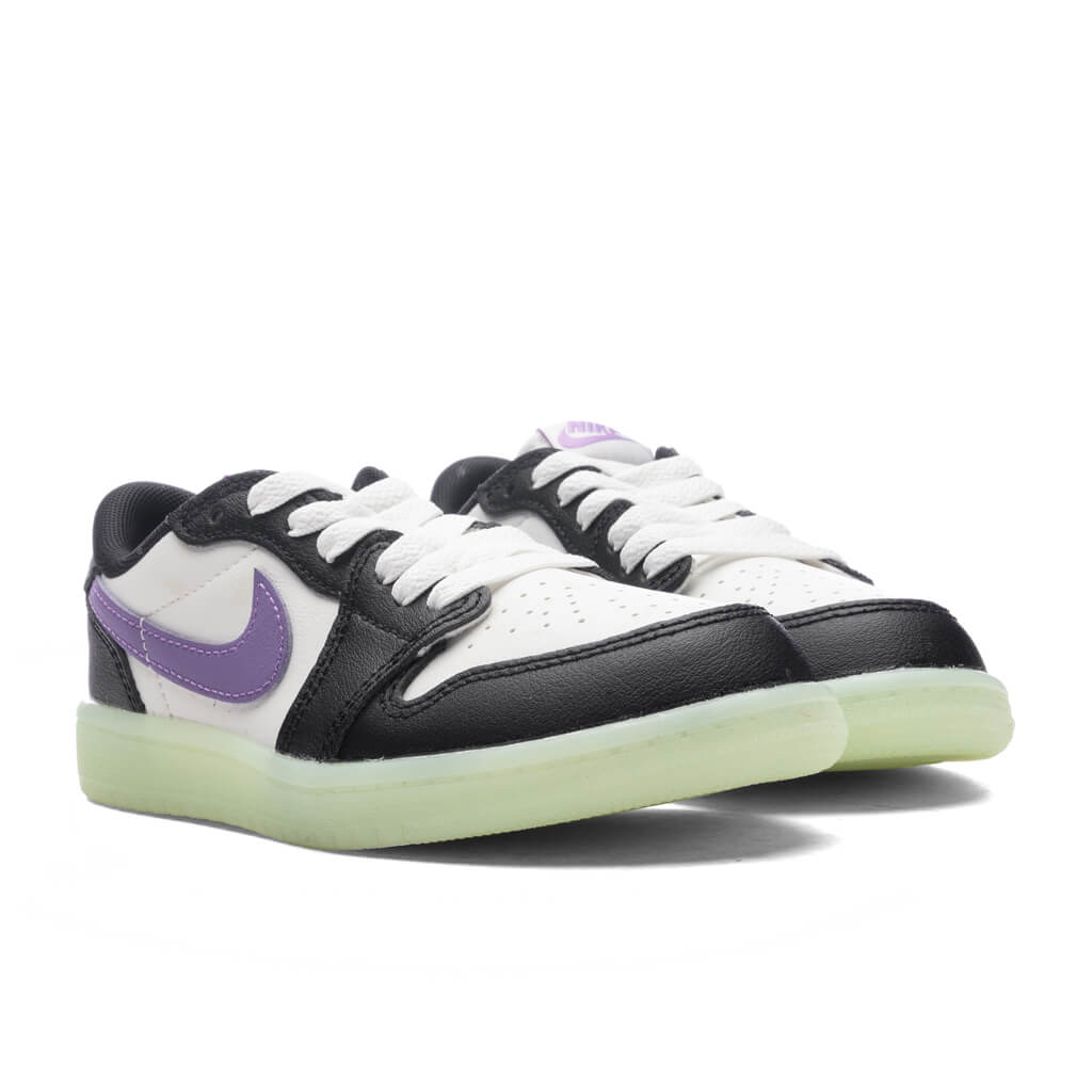 Air Jordan 1 Retro Low OG (PS) - Black/Black Raspberry/Volt Tint