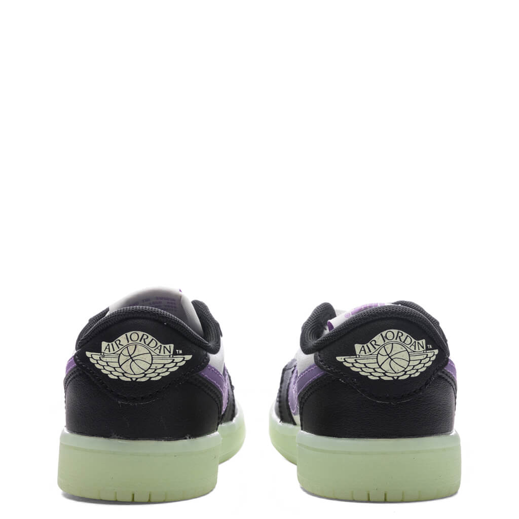 Air Jordan 1 Retro Low OG (PS) - Black/Black Raspberry/Volt Tint