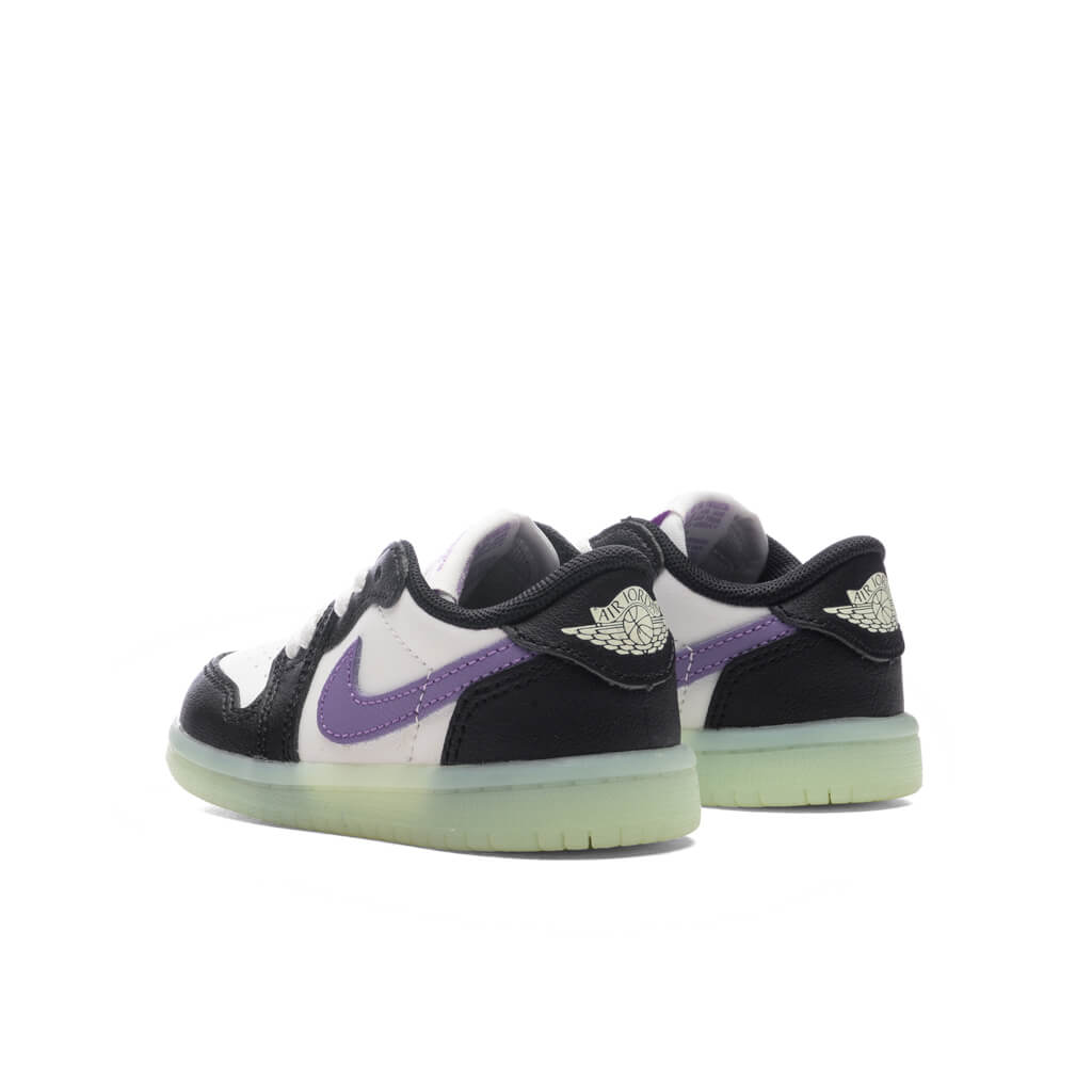 Air Jordan 1 Retro Low OG (TD) - Black/Black Raspberry/Volt TInt