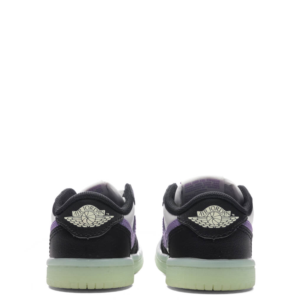 Air Jordan 1 Retro Low OG (TD) - Black/Black Raspberry/Volt TInt