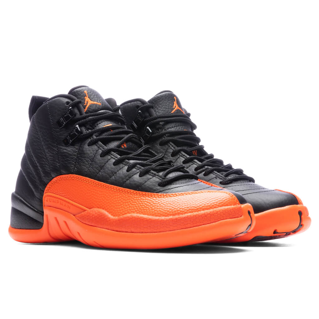 Women's Air Jordan 12 Retro - Black/Brilliant Orange/White