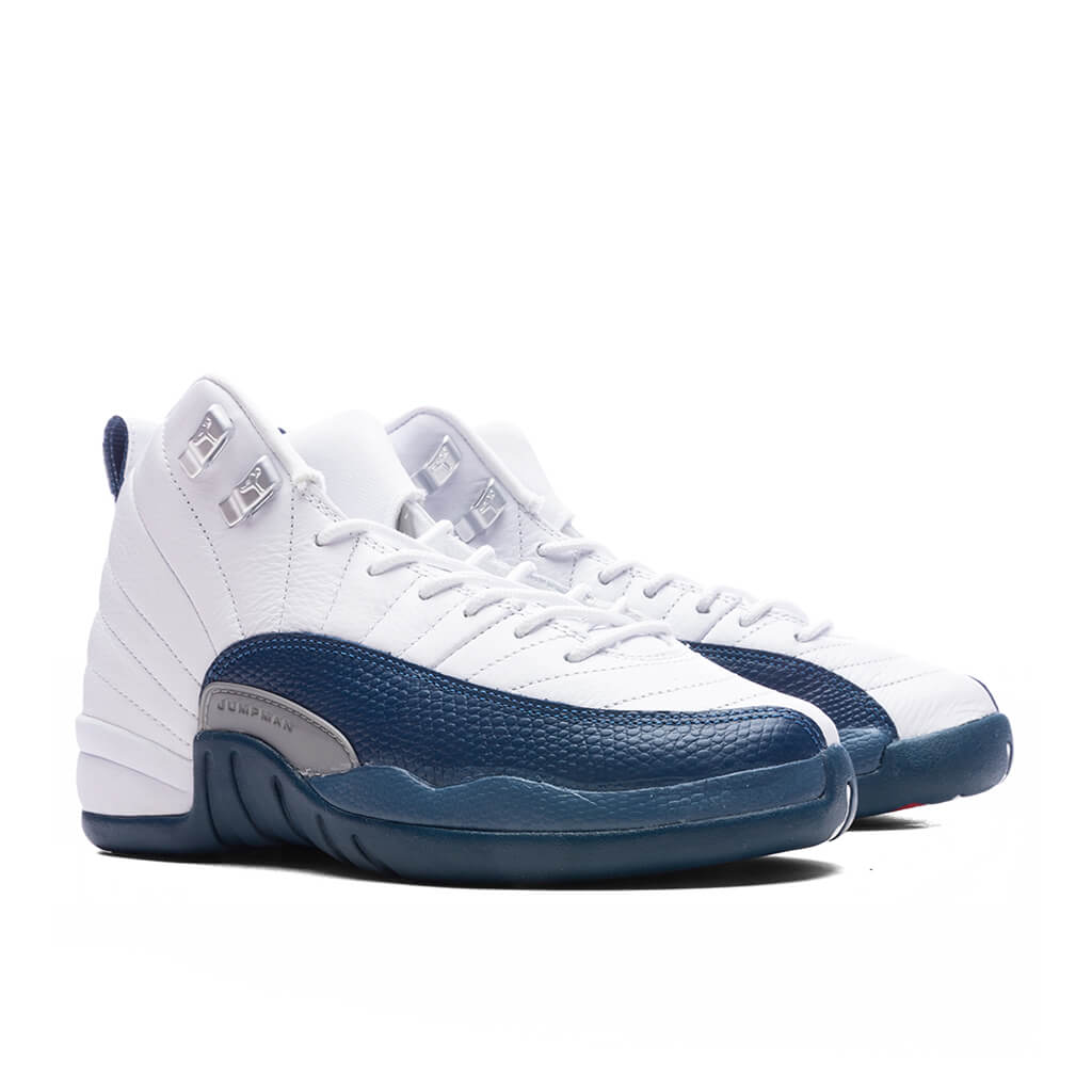 Air Jordan 12 Retro 'French Blue' (GS) - White/French Blue/Metallic Silver