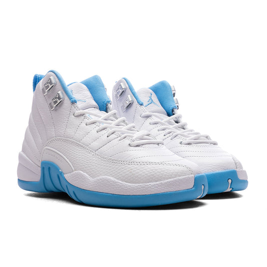 Air Jordan 12 Retro 'Melo' (GS) - White/University Blue/Metallic Silver