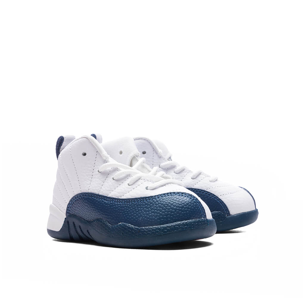 Air Jordan 12 Retro 'French Blue' (TD) - White/French Blue/Metallic Silver