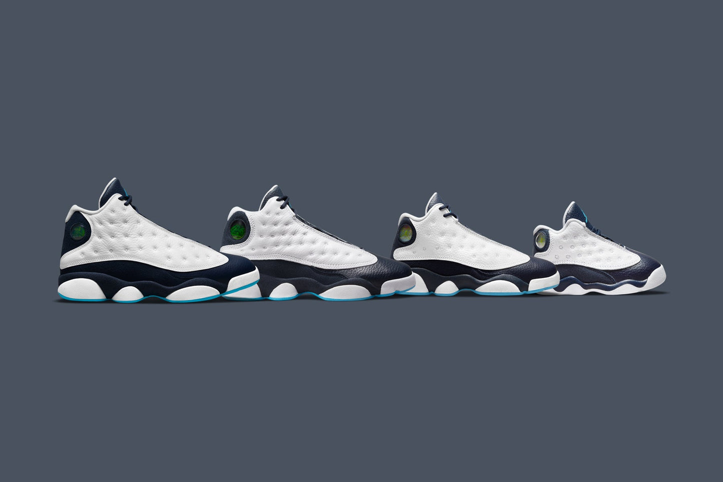 Air Jordan 13 Retro 'Obsidian' - White/Dark Powder Blue