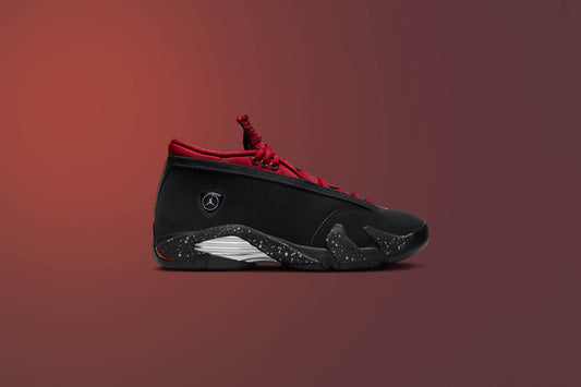 Women's Air Jordan 14 Retro Low 'Red Lipstick' - Black/Gym Red/Metallic Silver