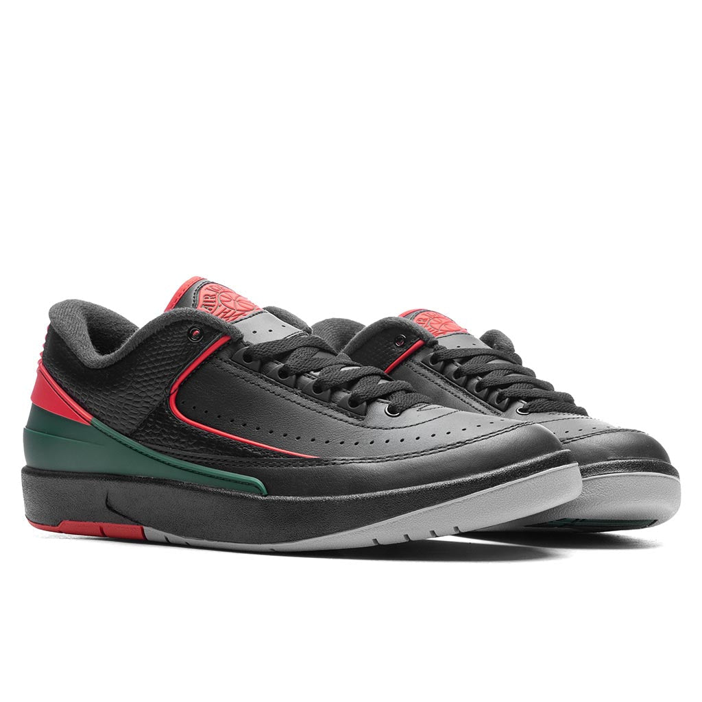 Air Jordan 2 Retro Low 'Christmas' - Black/Fire Red/Cement Grey