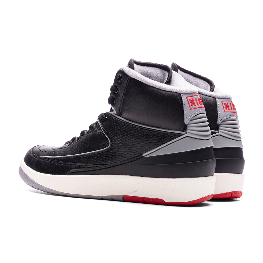 Air Jordan 2 Retro (GS) 'Black Cement' - Black/Cement Grey/Fire Red