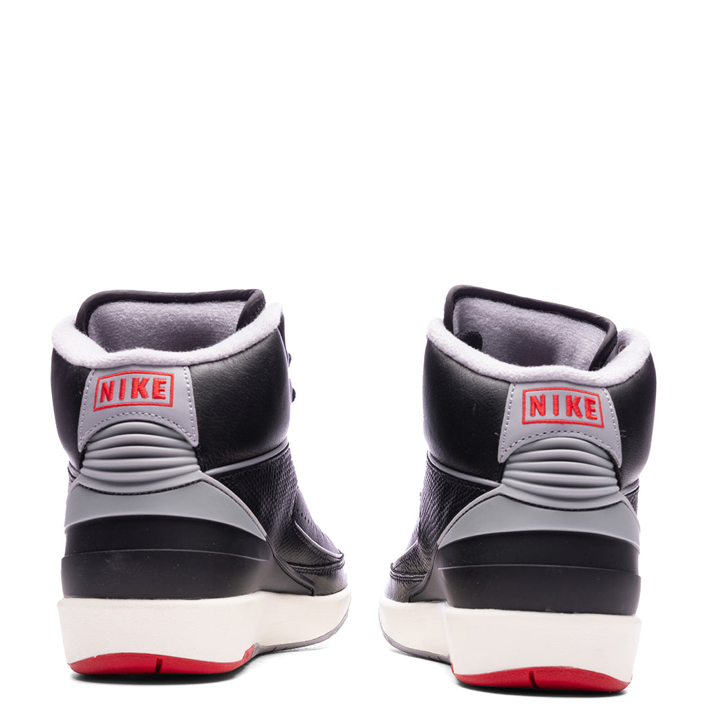 Air Jordan 2 Retro (GS) 'Black Cement' - Black/Cement Grey/Fire Red