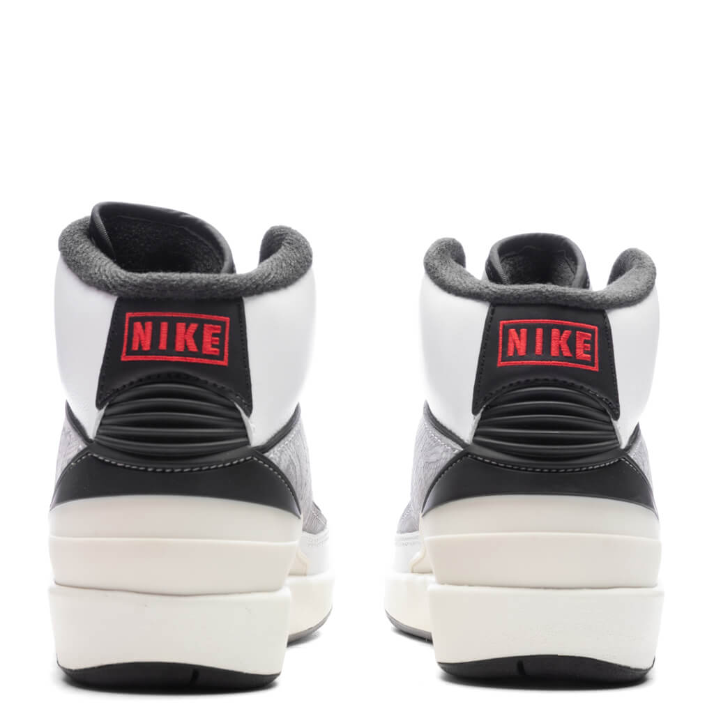 Air Jordan 2 Retro (GS) 'Python' - White/Fire Red/Cement Grey