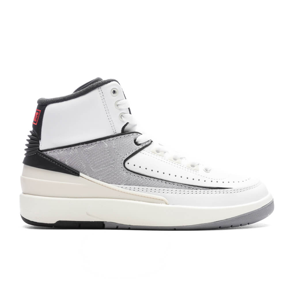 Air Jordan 2 Retro (GS) 'Python' - White/Fire Red/Cement Grey